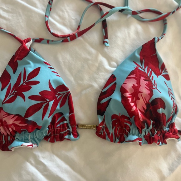 Floral bikini with tassels and Brazilian bottom - Picture 2 of 7